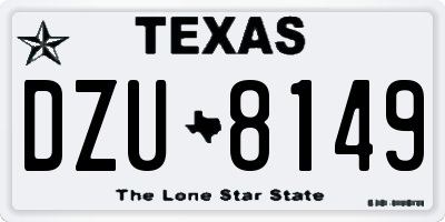 TX license plate DZU8149