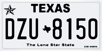 TX license plate DZU8150