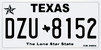 TX license plate DZU8152