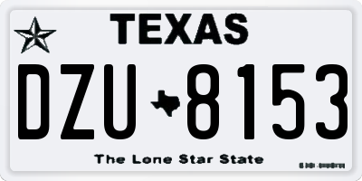TX license plate DZU8153