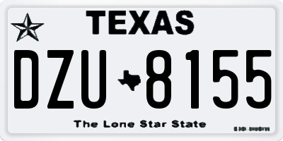 TX license plate DZU8155