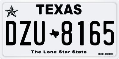 TX license plate DZU8165