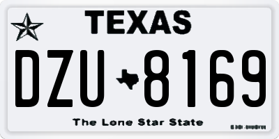 TX license plate DZU8169