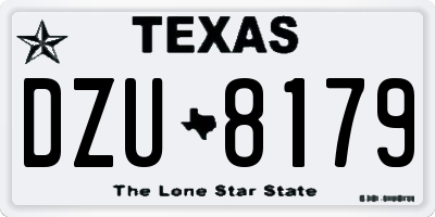 TX license plate DZU8179