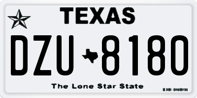 TX license plate DZU8180