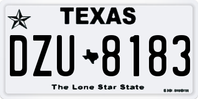 TX license plate DZU8183