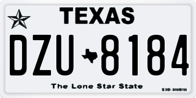 TX license plate DZU8184