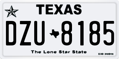 TX license plate DZU8185