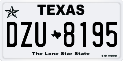 TX license plate DZU8195