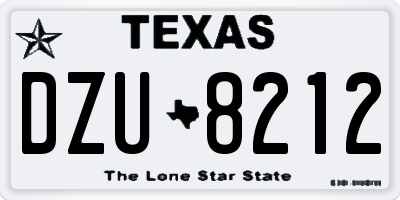 TX license plate DZU8212