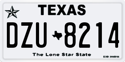 TX license plate DZU8214