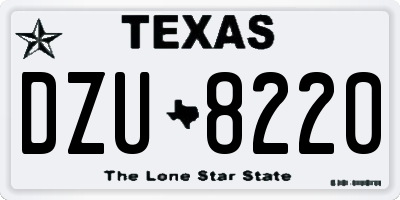 TX license plate DZU8220