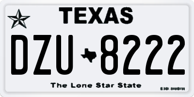 TX license plate DZU8222