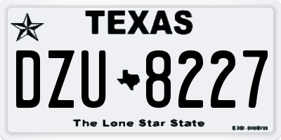 TX license plate DZU8227