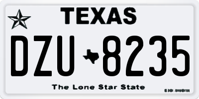 TX license plate DZU8235