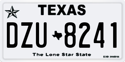 TX license plate DZU8241