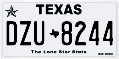 TX license plate DZU8244