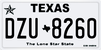 TX license plate DZU8260