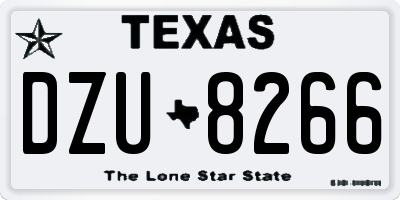 TX license plate DZU8266