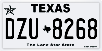 TX license plate DZU8268