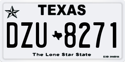 TX license plate DZU8271