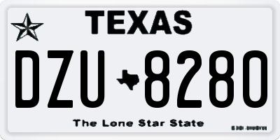 TX license plate DZU8280