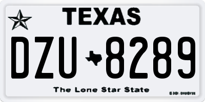 TX license plate DZU8289