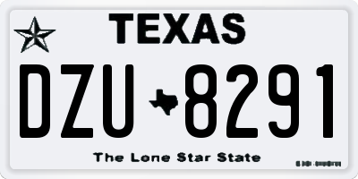 TX license plate DZU8291