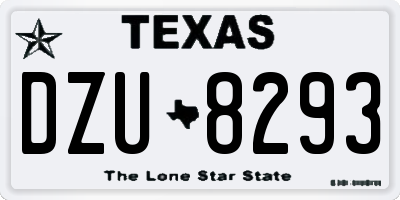TX license plate DZU8293