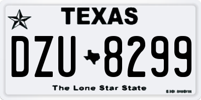 TX license plate DZU8299