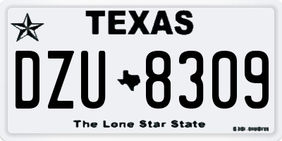 TX license plate DZU8309