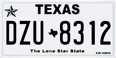 TX license plate DZU8312