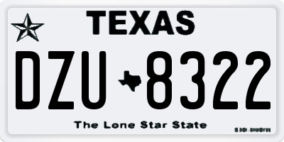 TX license plate DZU8322