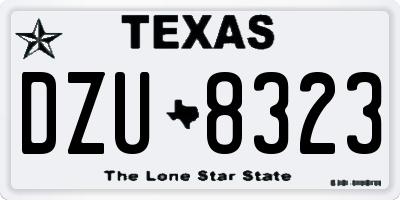 TX license plate DZU8323