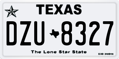 TX license plate DZU8327