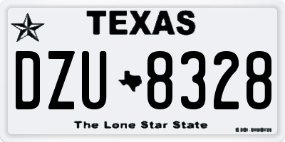 TX license plate DZU8328