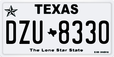TX license plate DZU8330