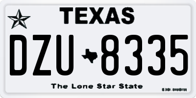 TX license plate DZU8335