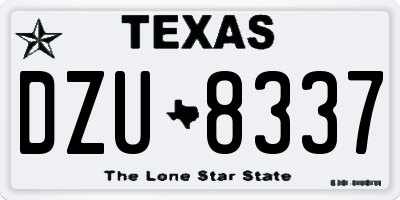TX license plate DZU8337