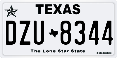TX license plate DZU8344