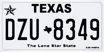 TX license plate DZU8349