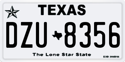 TX license plate DZU8356