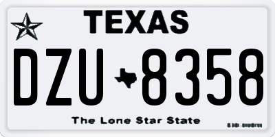 TX license plate DZU8358