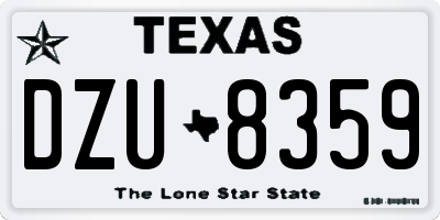 TX license plate DZU8359