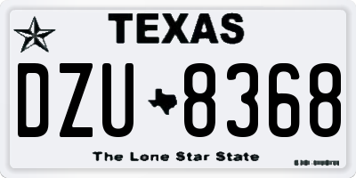 TX license plate DZU8368