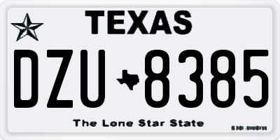 TX license plate DZU8385