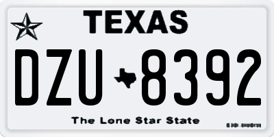 TX license plate DZU8392