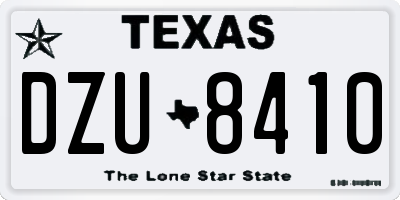 TX license plate DZU8410