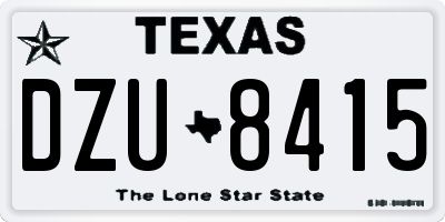 TX license plate DZU8415