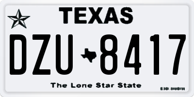 TX license plate DZU8417